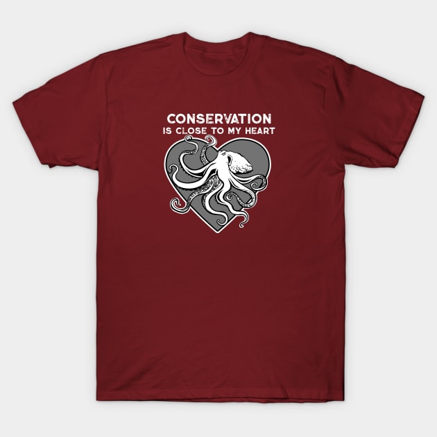 Octopus Conservation Heart T-Shirt by Peppermint Narwhal